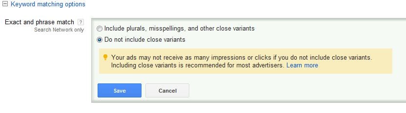 Google Adwords Match Type Change Opt In Or Opt Out